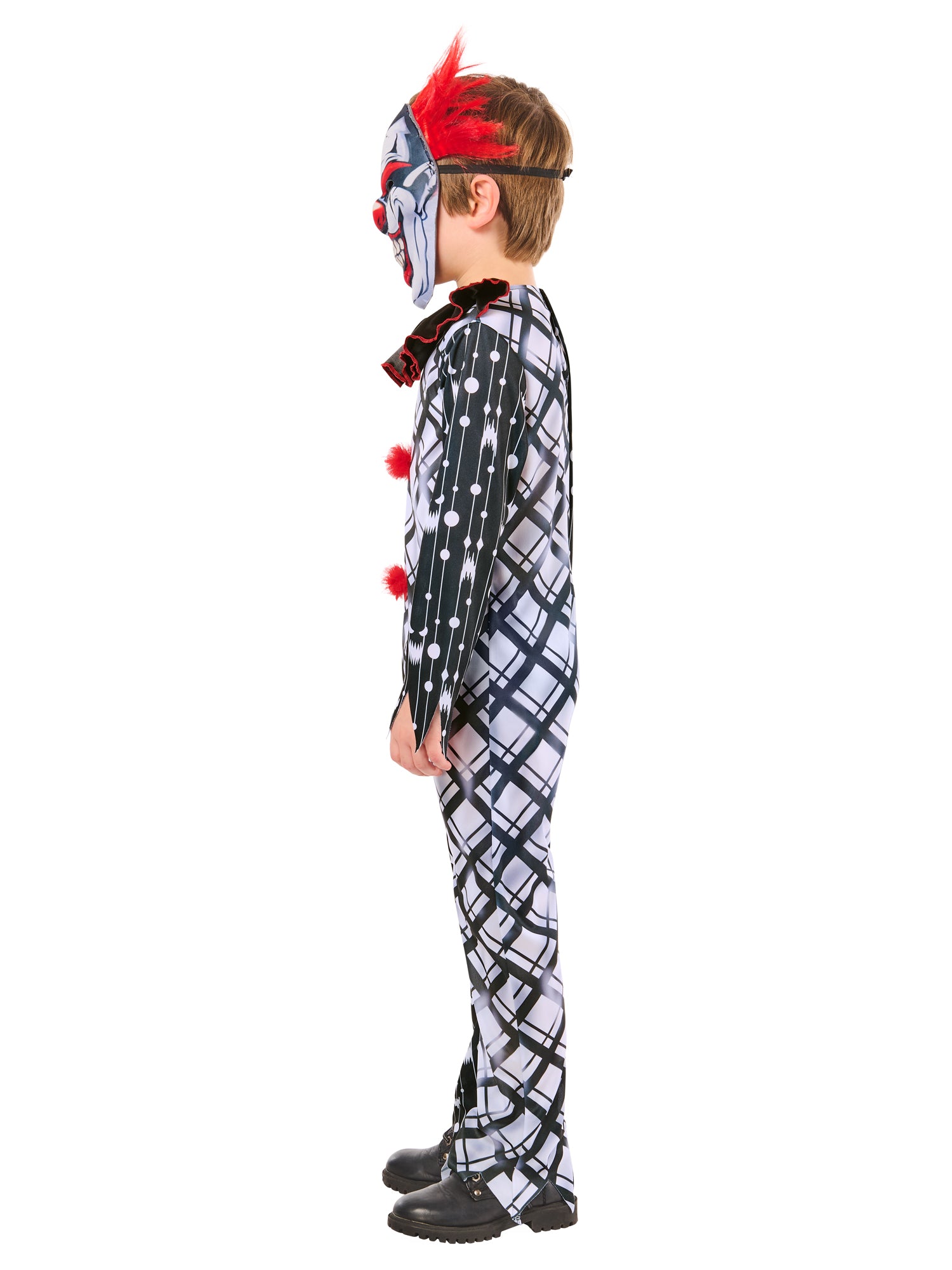 Monochrom Böse Clown Anzug Kinderkostüm