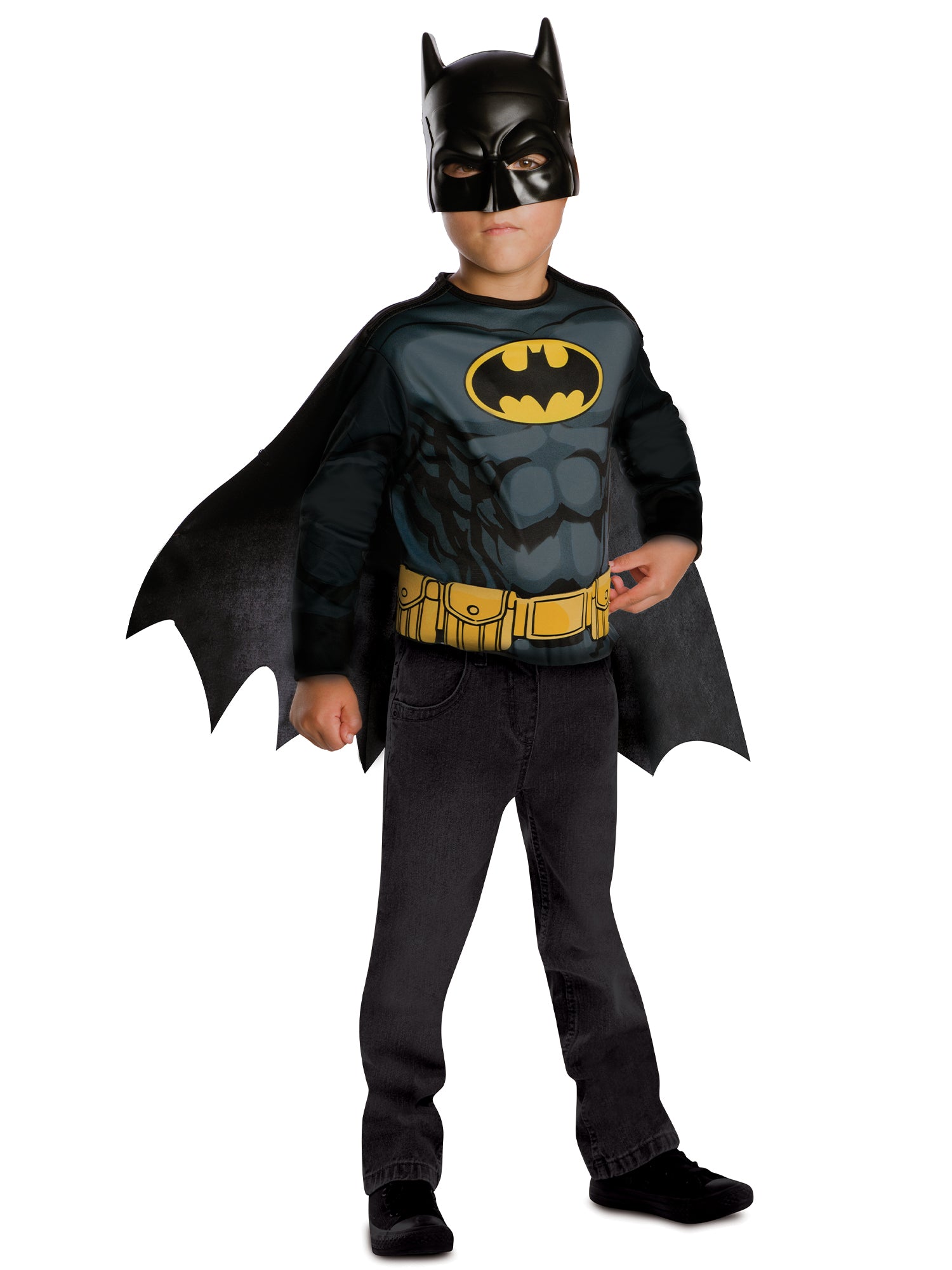 Batman Oberteil und Maske Kinderkostüm
