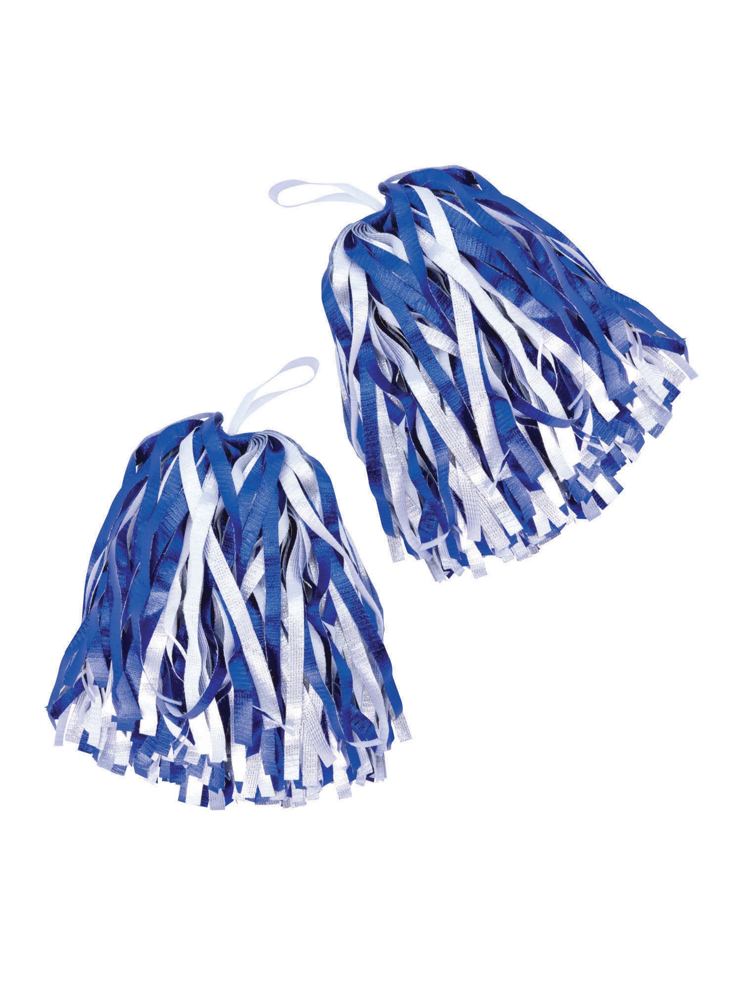 Blaue & weiße Pompoms als Kostümzubehör