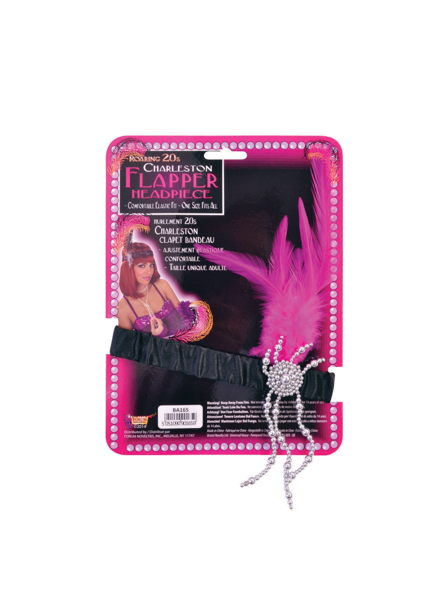 Rosa Flapper Stirnband Kostümzubehör