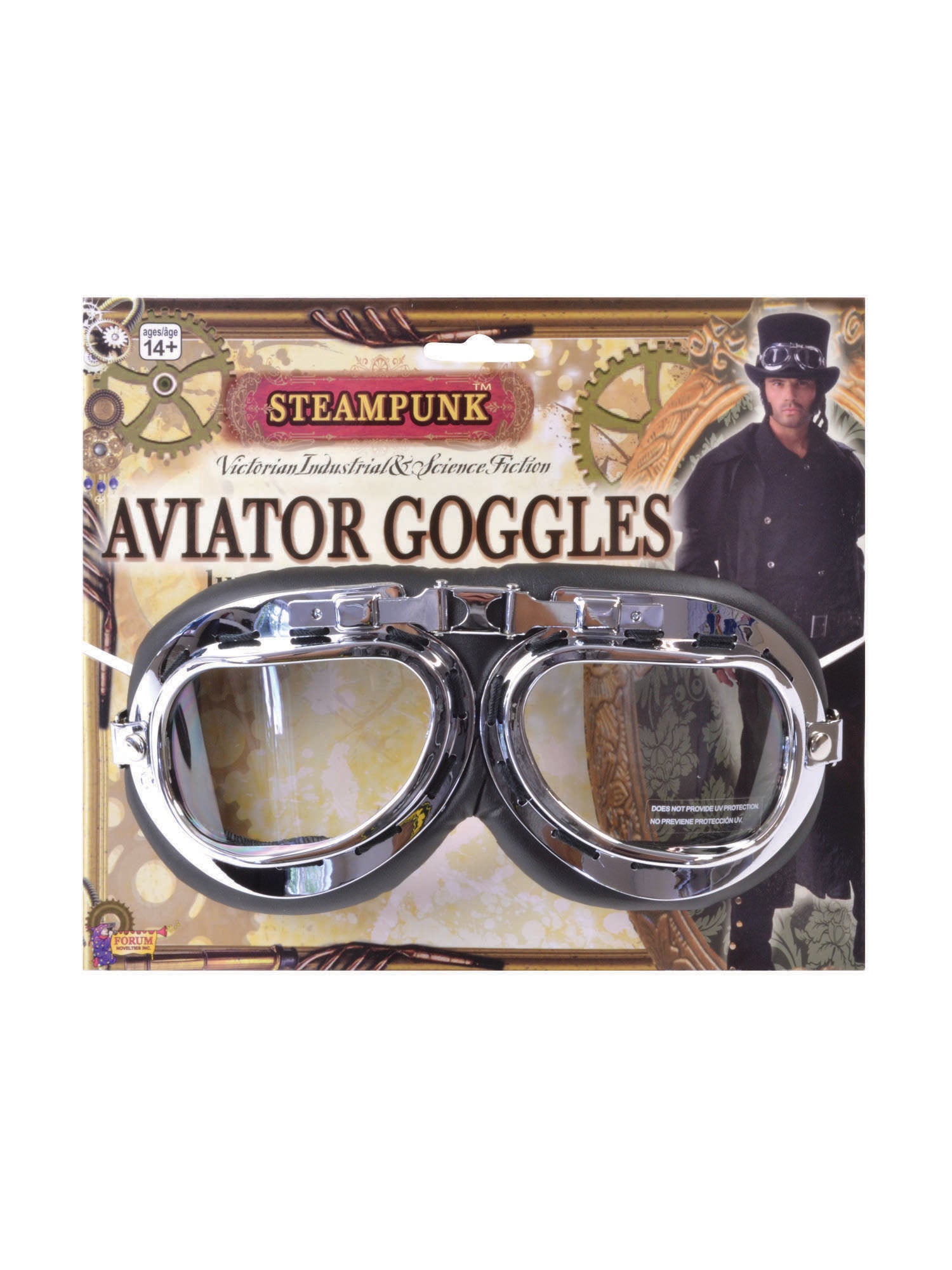 Steampunk Pilotenbrille als Kostümzubehör