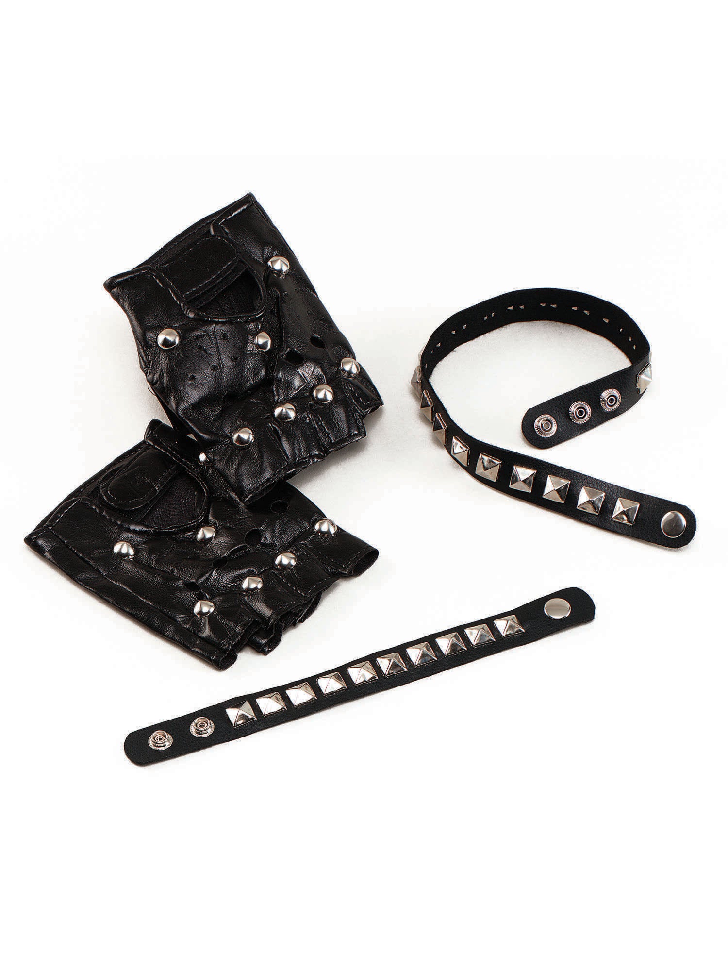 Nieten Punk Handschuhe Kostümzubehör