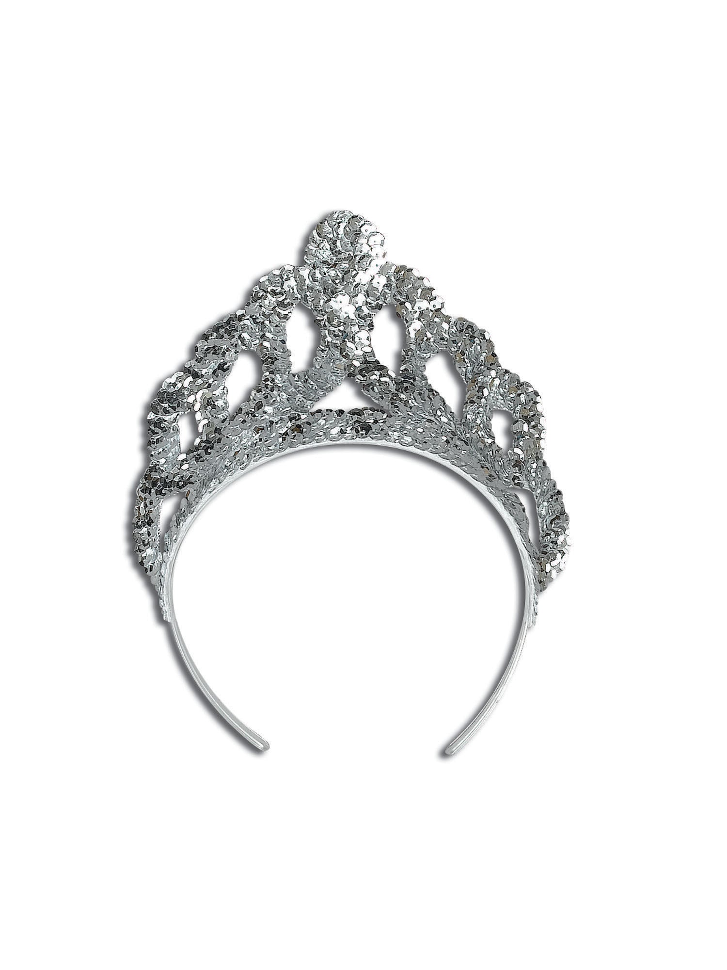Silbernes Pailletten Tiara Kostümzubehör