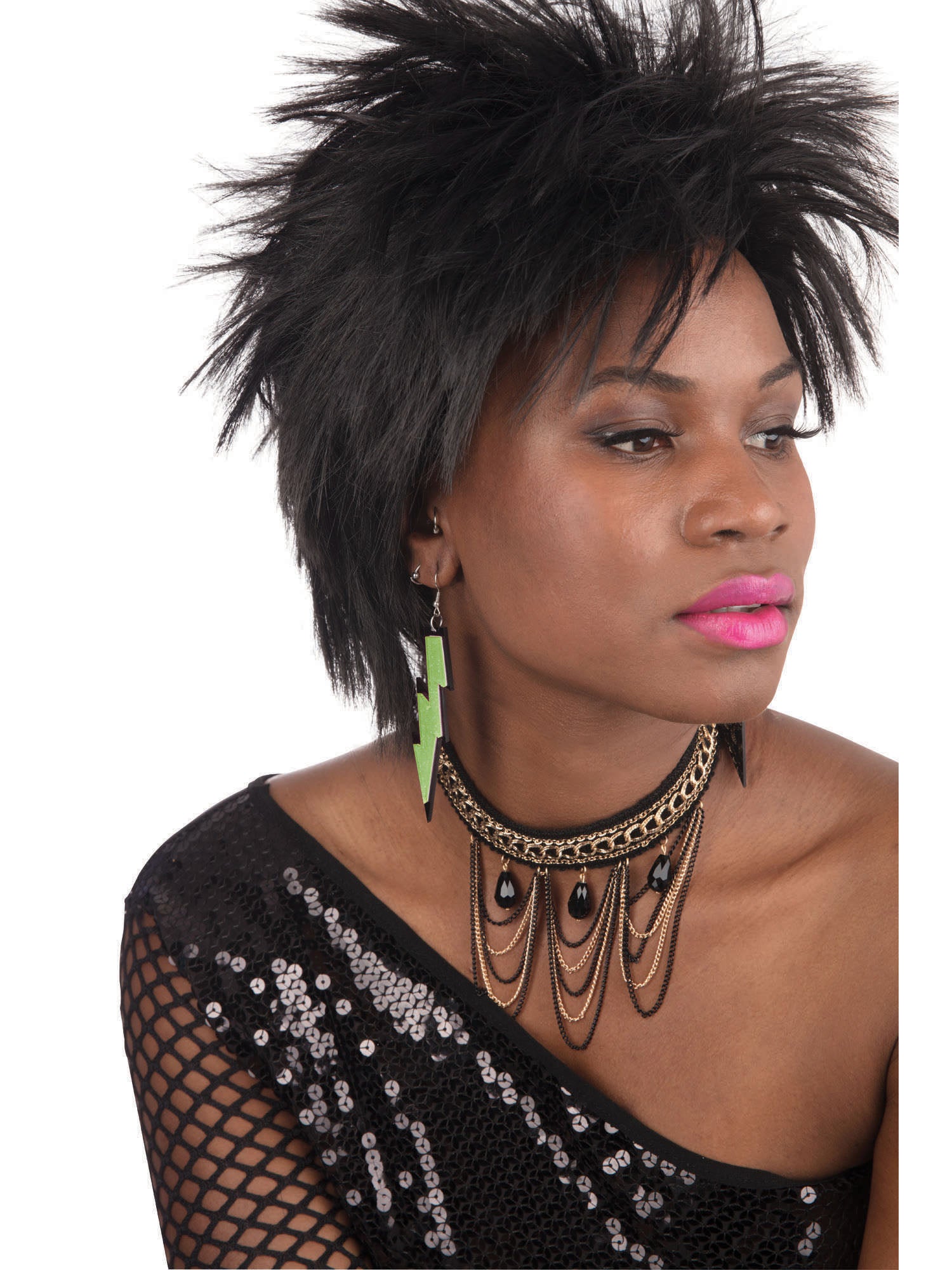 Grüne 80er Rave Ohrringe Kostümzubehör