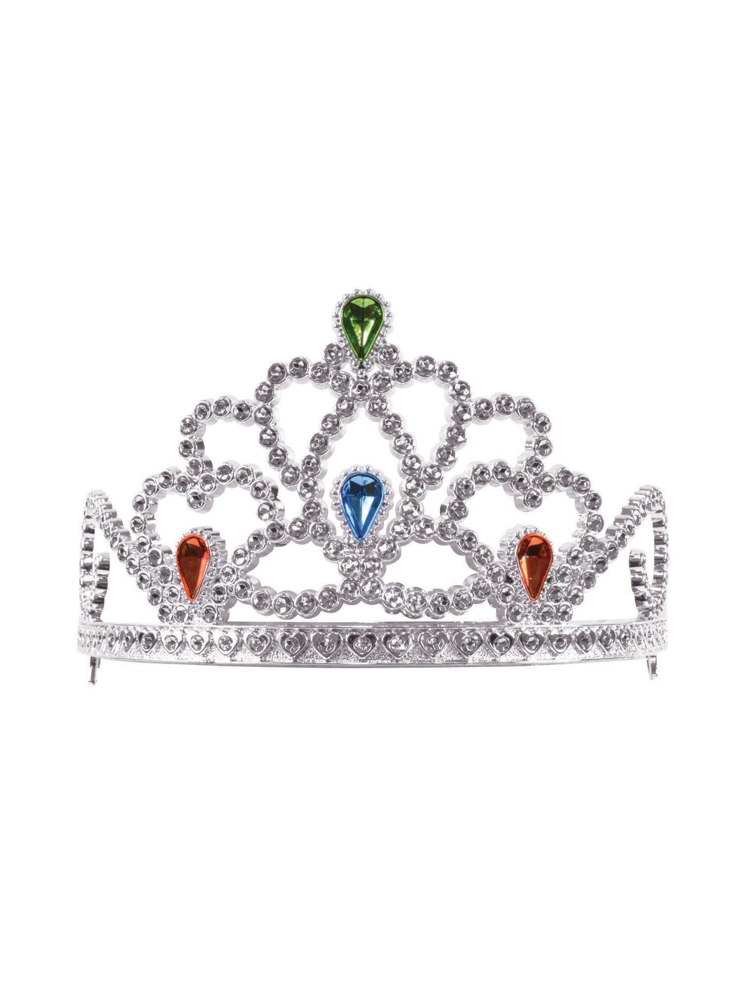 Silberne Tiara & bemalte Steine Kostümzubehör