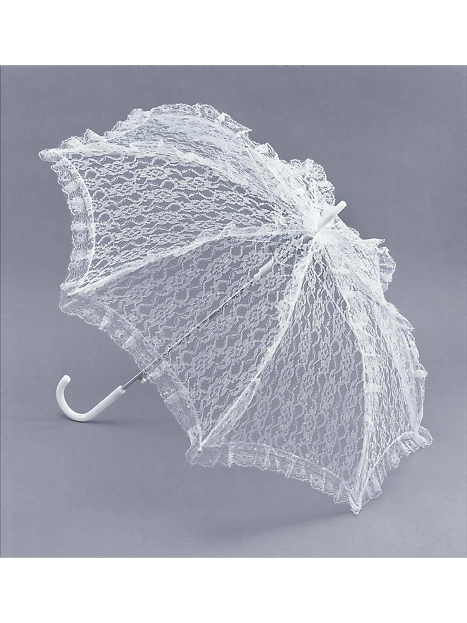 Weißer Spitzen Parasol als Kostümzubehör