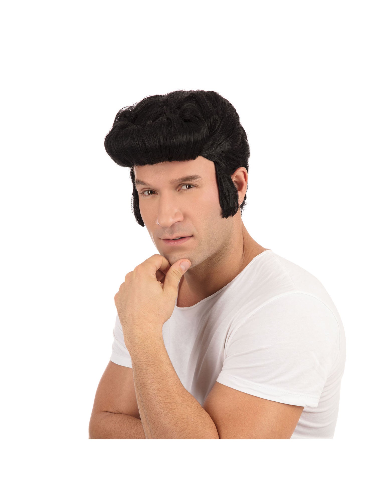 Schwarze Pomade Perücke