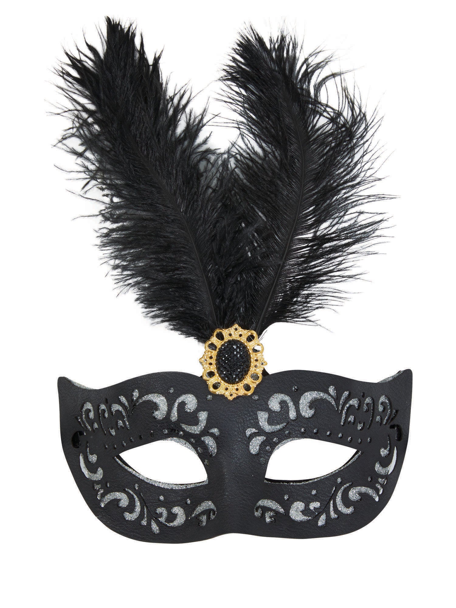 Augenmaske mit hoher Feder & Stein