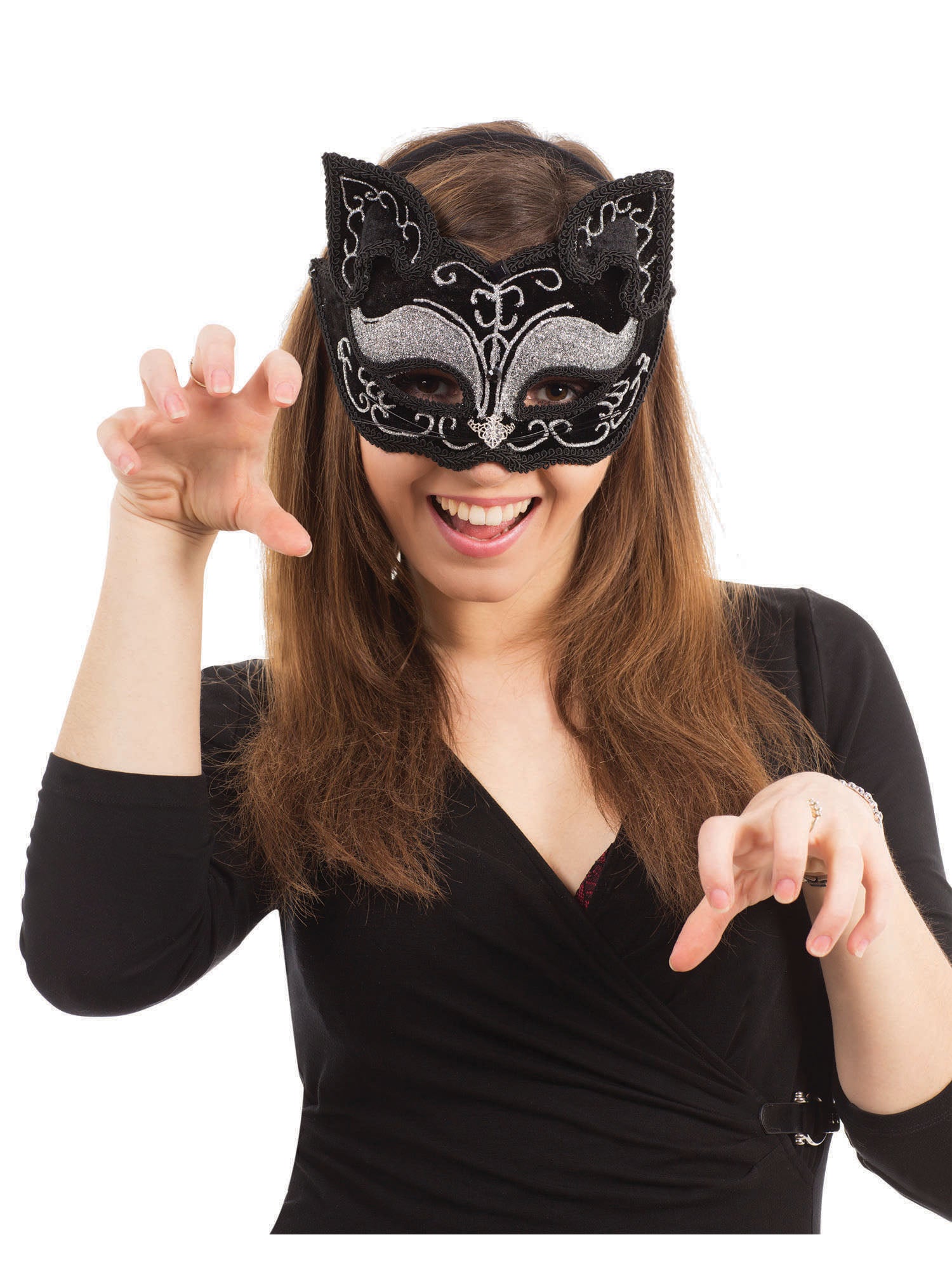 Schwarze Katze Dekorative Maske