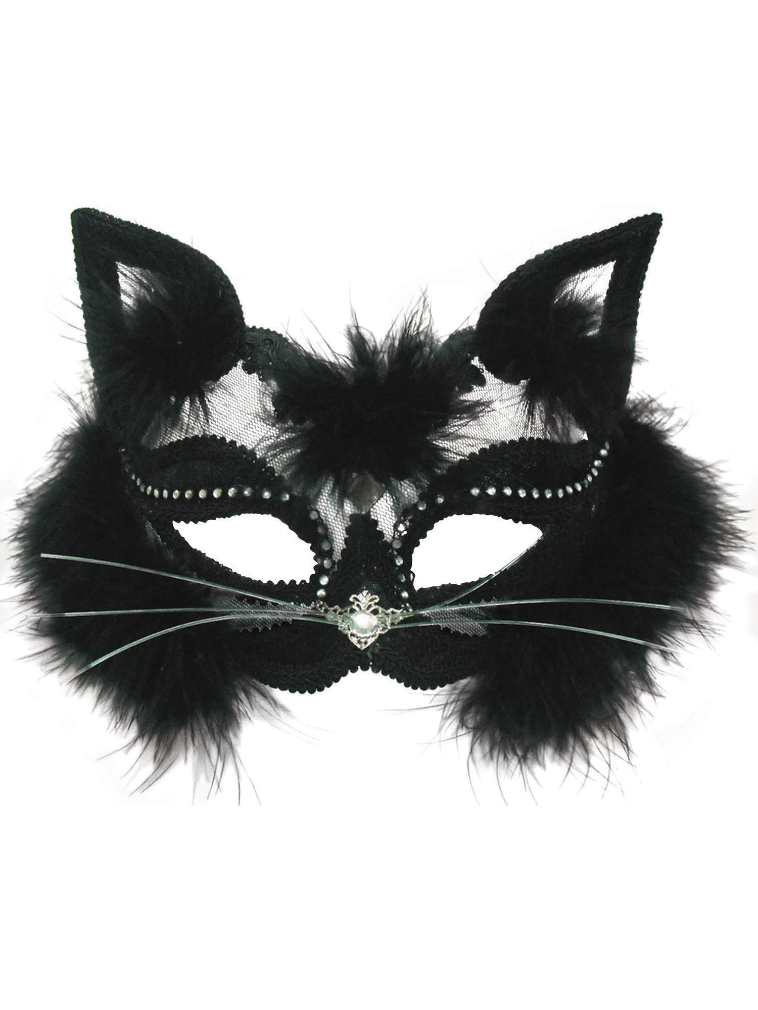Durchsichtige schwarze Katzenmaske