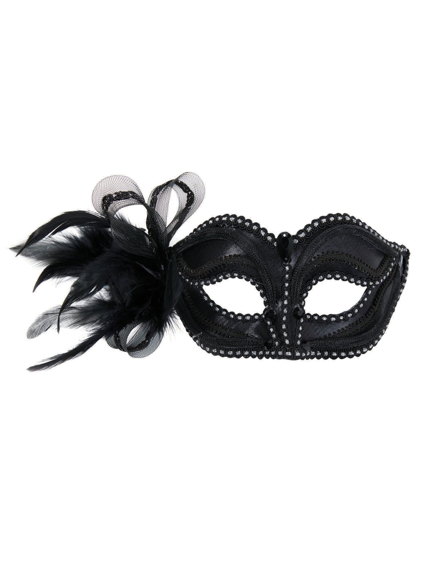 Schwarze Maske mit seitlicher Verzierung