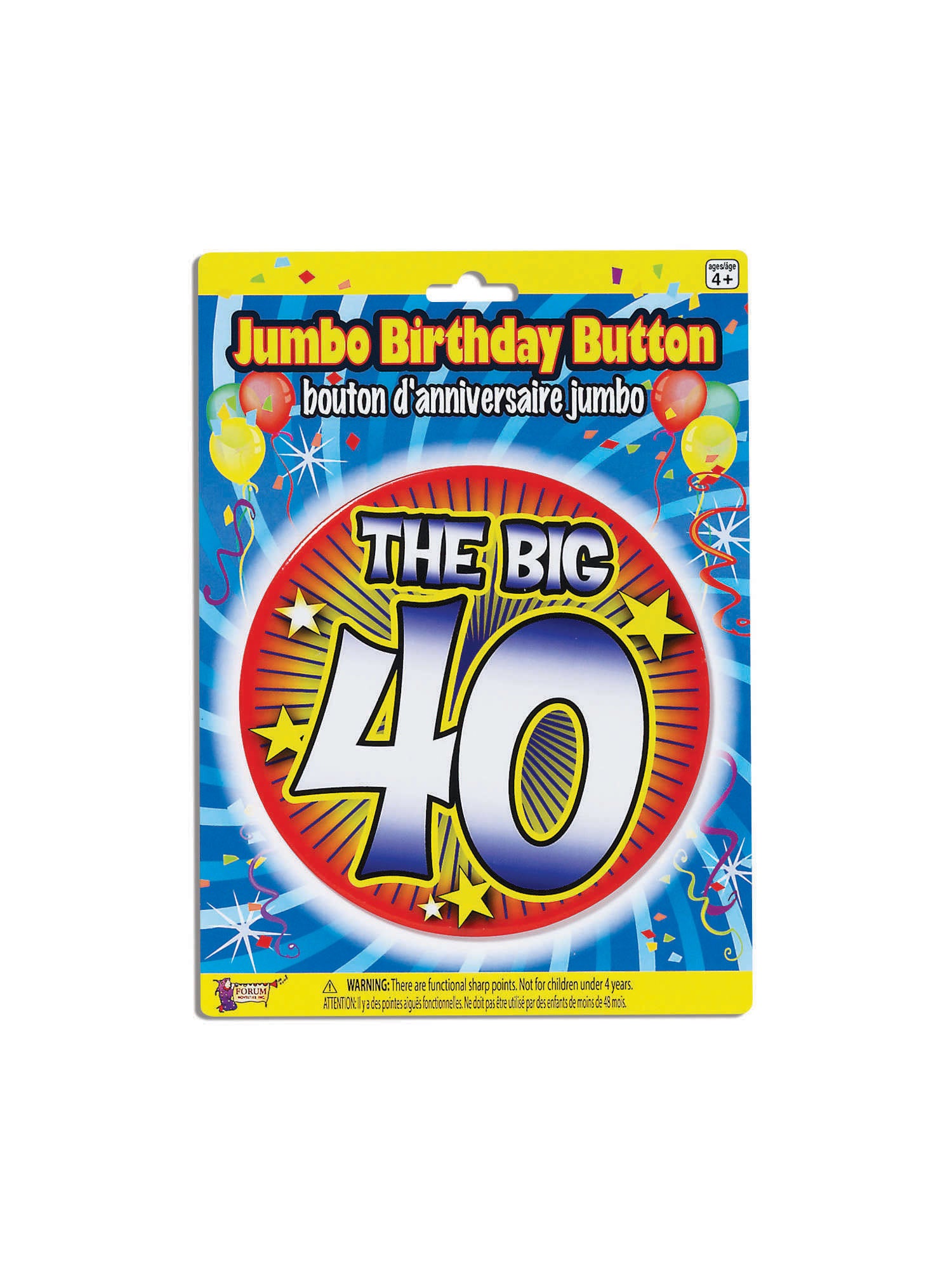 40. Geburtstag Jumbo Button Pin