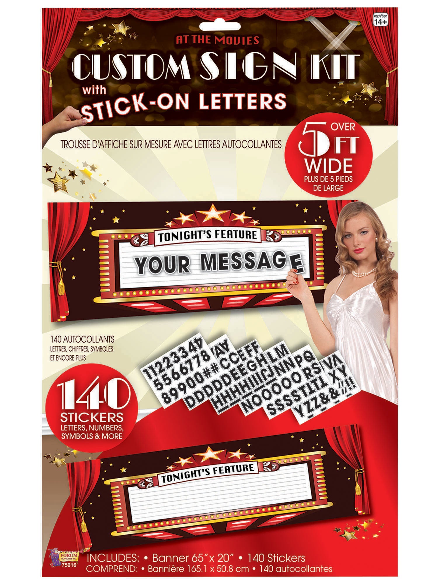 Im Kino individuelles Schild-Set