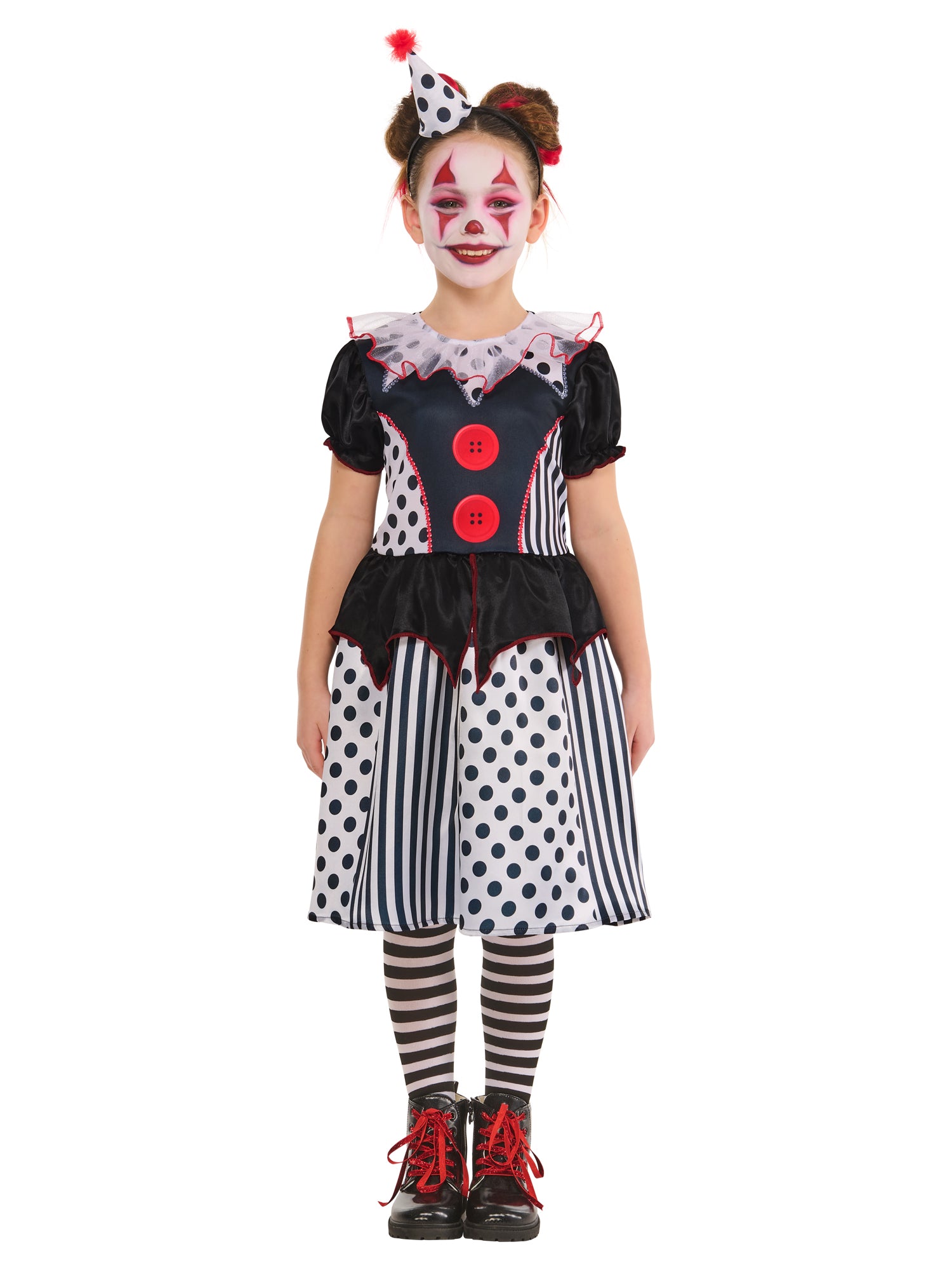 Monochrom Clown Kleid Kinderkostüm