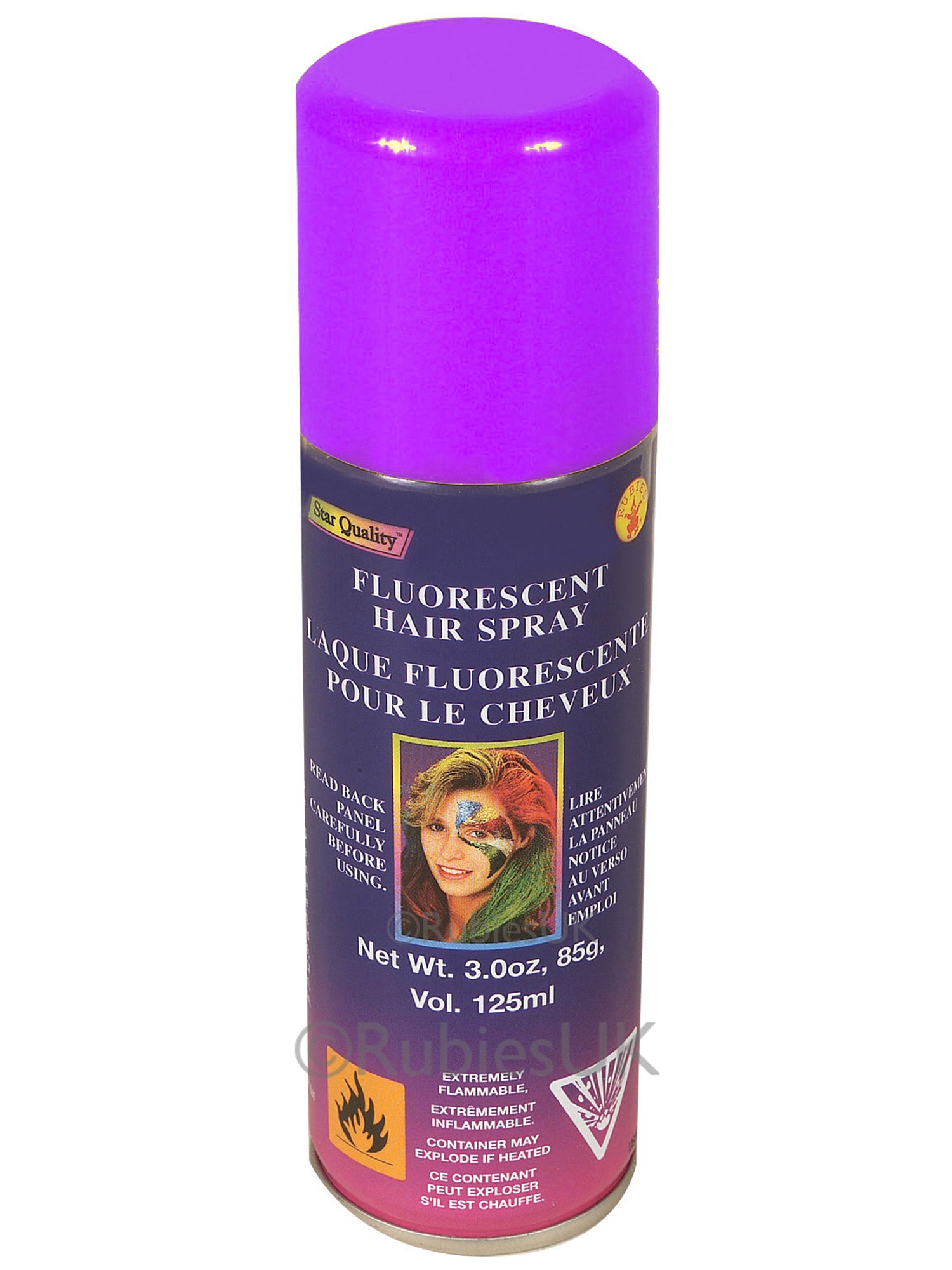 Lila Fluoreszierendes Haarspray (Kostümzubehör)