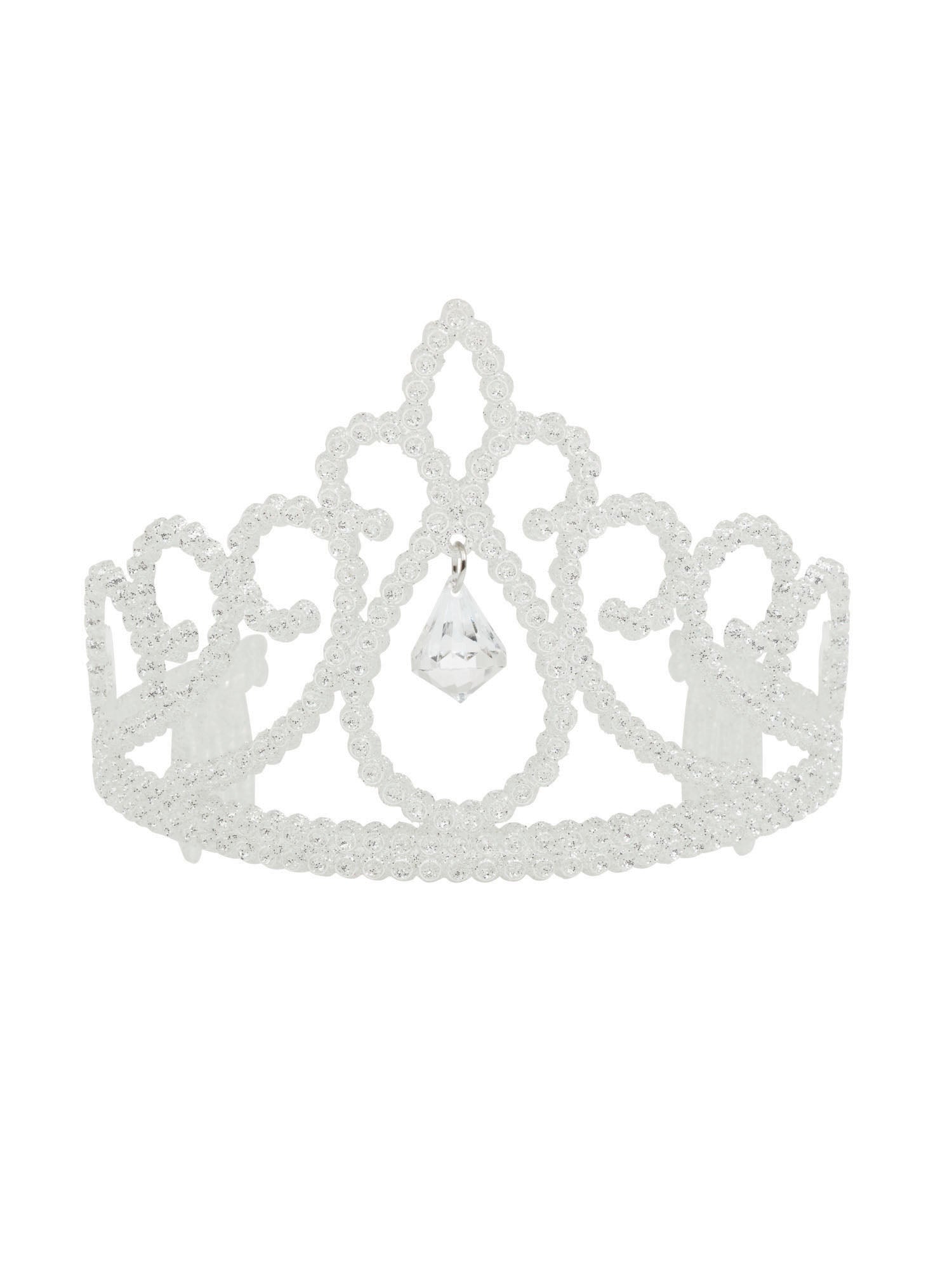 Tiara Weiß Glitzer & Diamant Kostümzubehör