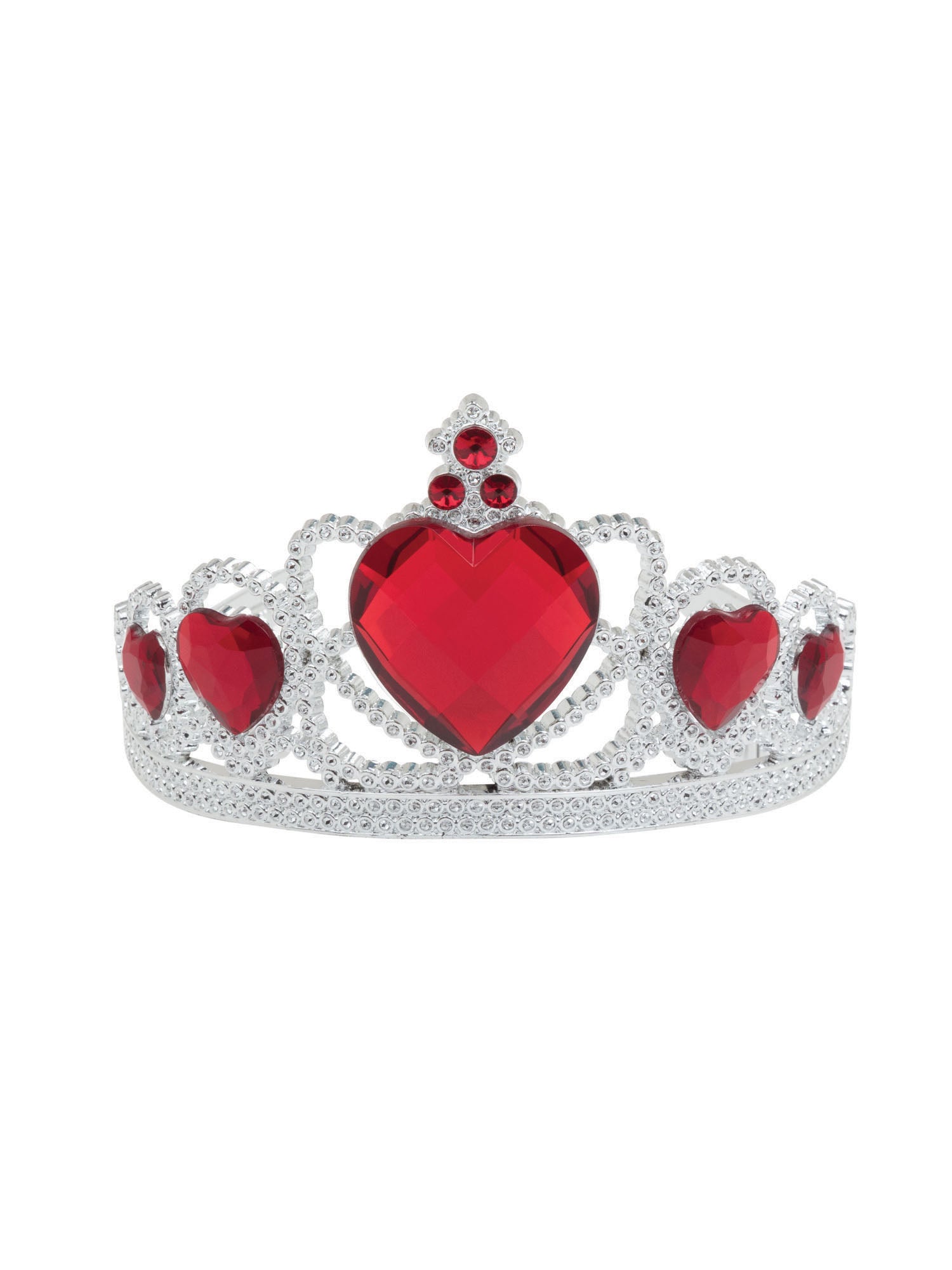 Tiara Silber Mit Roter Stein Kostümzubehör