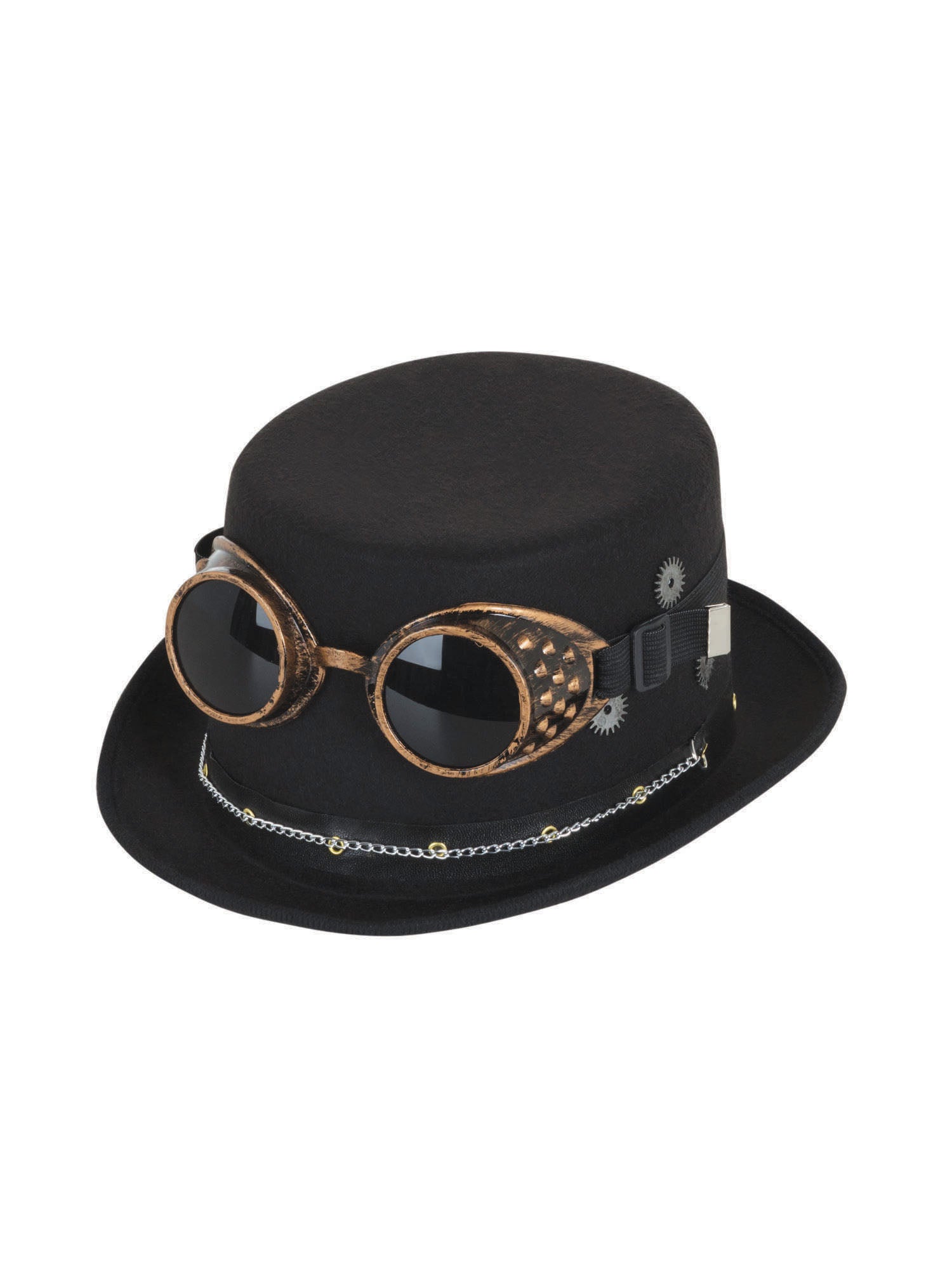 Steampunk Mit Brille Und Zahnrädern Zylinderhut