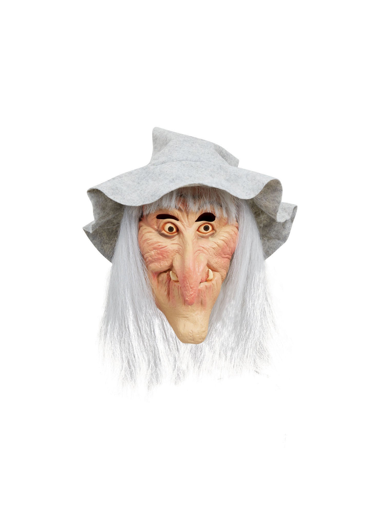 Hexenmaske Mit Grauem Hut Und Haar