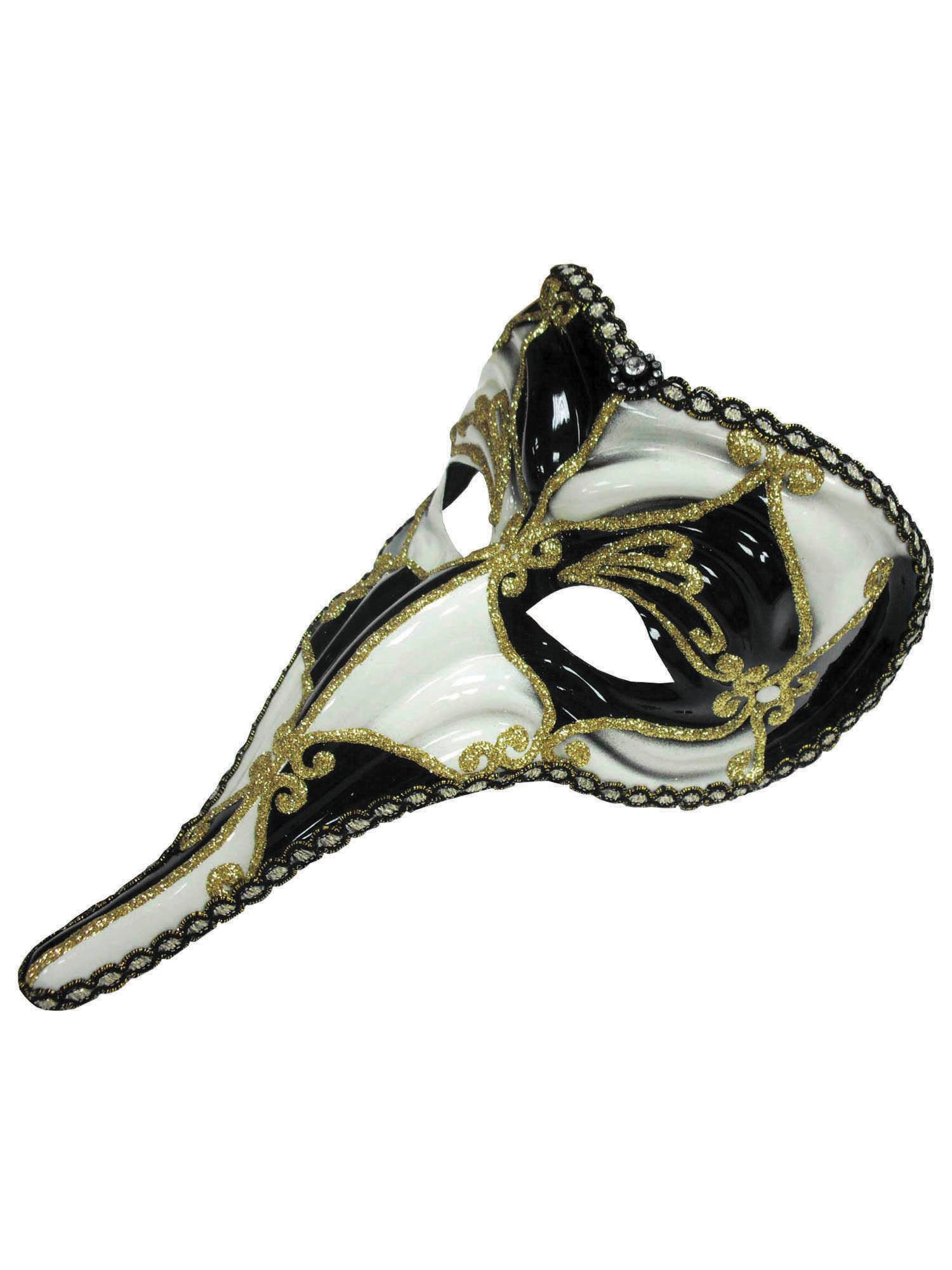 Schwarz-Weiß Loki-Maske
