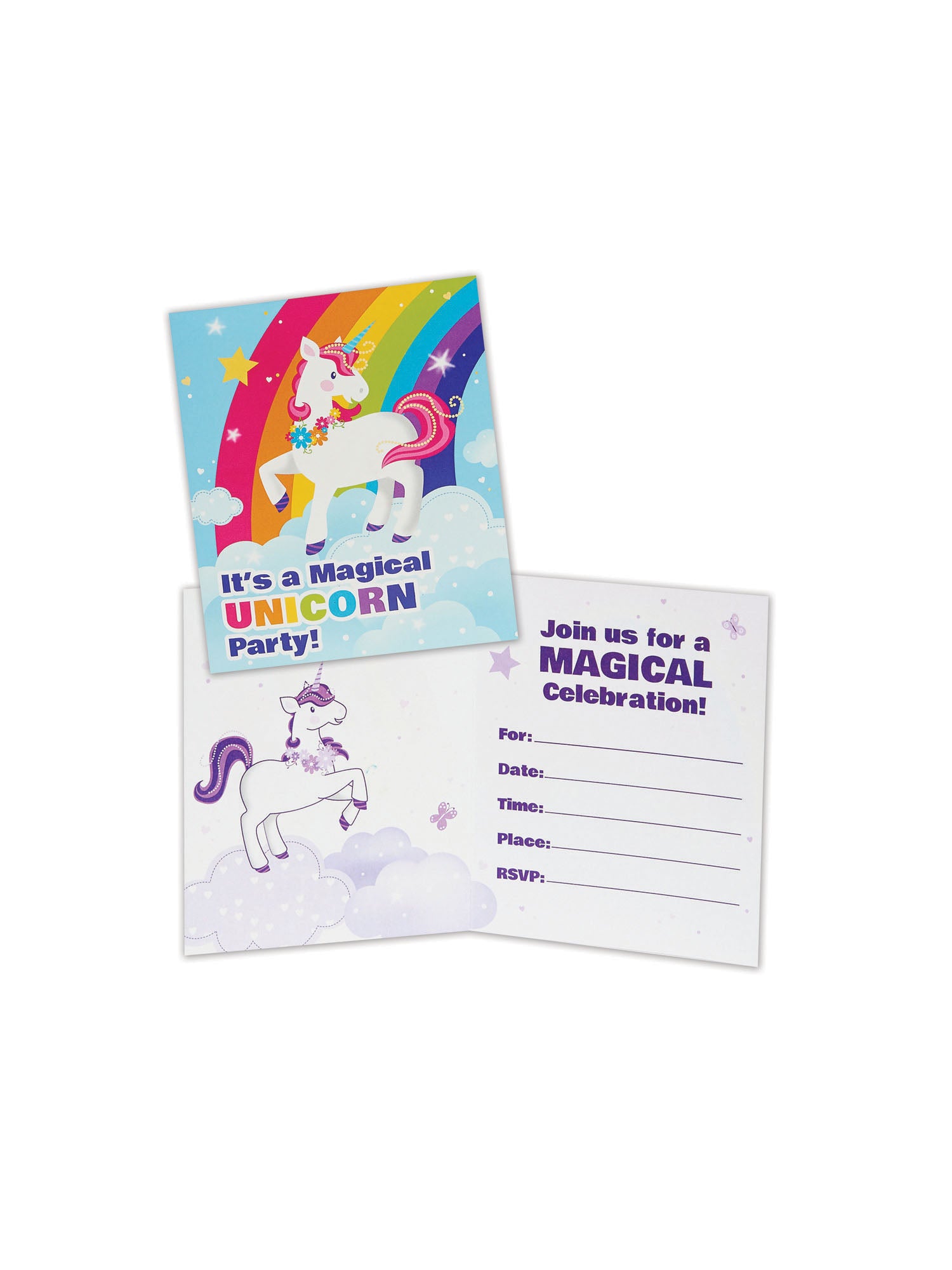 Märchenhafte Einhorn-Einladungen